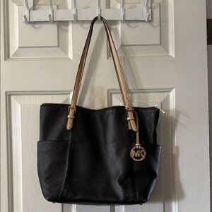 Michael Kors Black Tote with Gold Details